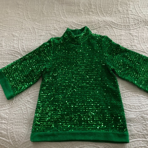 Zara Green Sequin Turtleneck Sweater - Picture 5 of 11